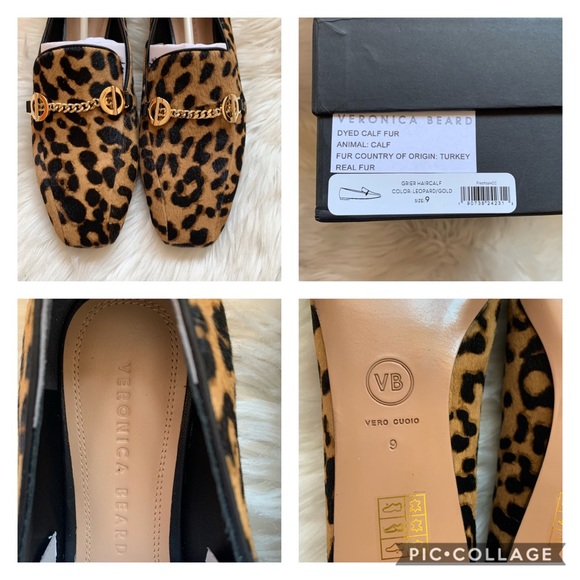 New! VERONICA BEARD Grier Haircalf Chain Loafers - Picture 9 of 9